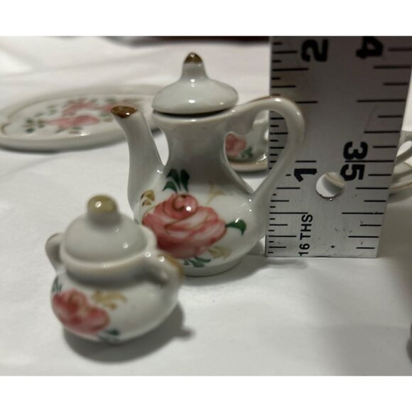 Miniature Hand Painted Stoneware 10 Piece Collectors Tea Set from Thailand - Picture 7 of 8